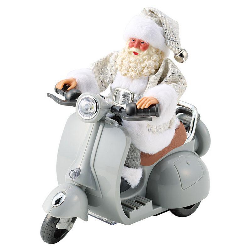 松村工芸 ミュージカルバイクサンタ ホワイト 25-3308-1 店内装飾