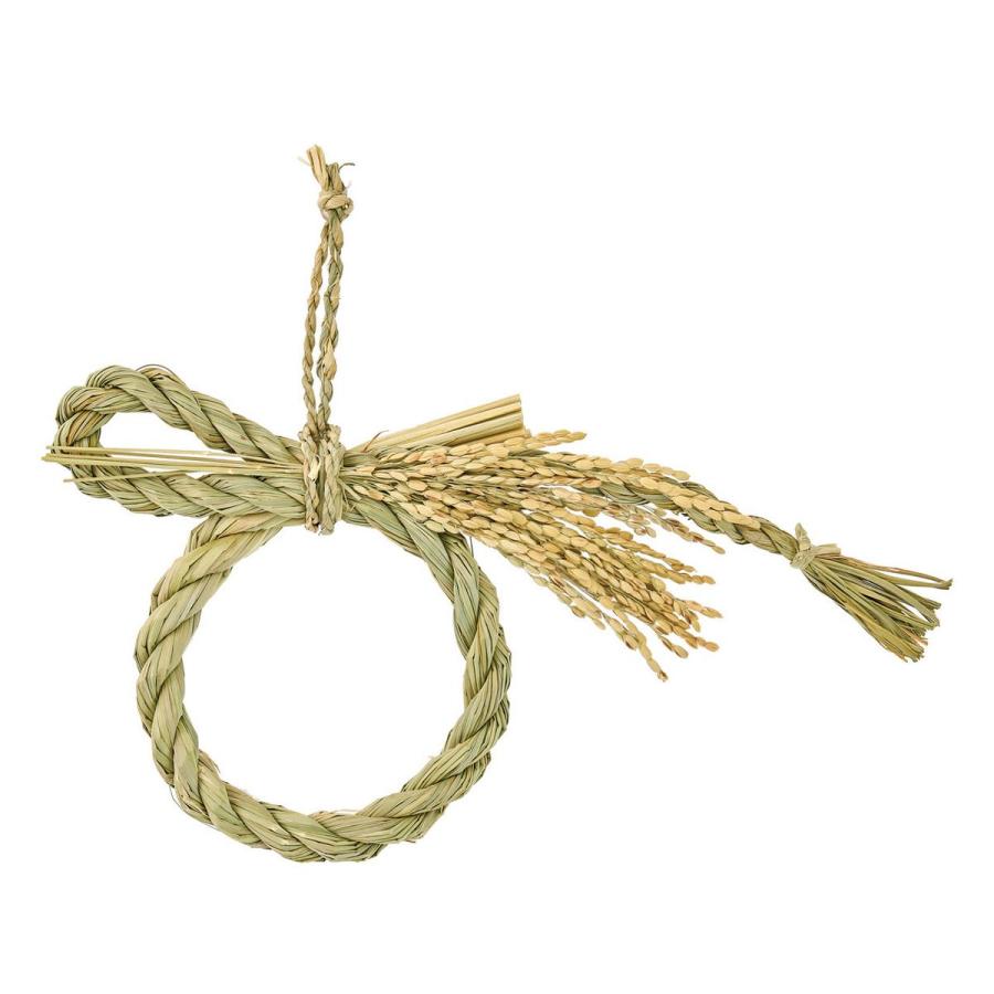 東京堂 稲穂輪飾り XJ002024 しめ縄 正月飾り しめ縄リース土台 天然