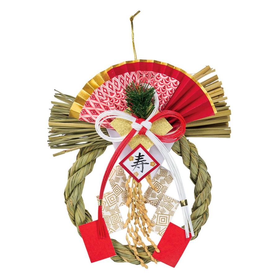 東京堂 紅白 凛 JA072502 しめ縄 正月飾り しめ縄リース完成品 : は
