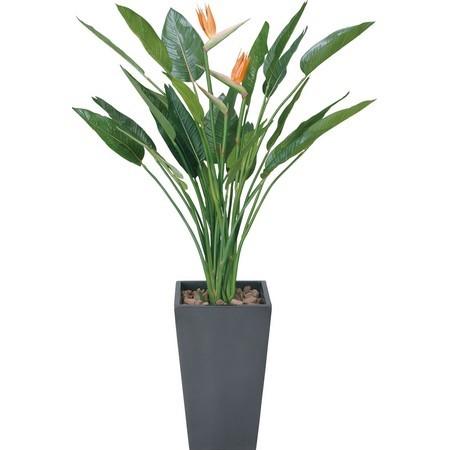 直送 人工観葉植物 YDM アートストレリチア花付１．６ｍ ブラック GLPA-025-BLK※返品 代引不可 人工観葉植物 高さ〜200cm