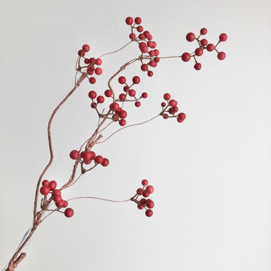 造花 YDM サンキライ レッド FG4760-R 造花枝物 : はなどんやアソシエ