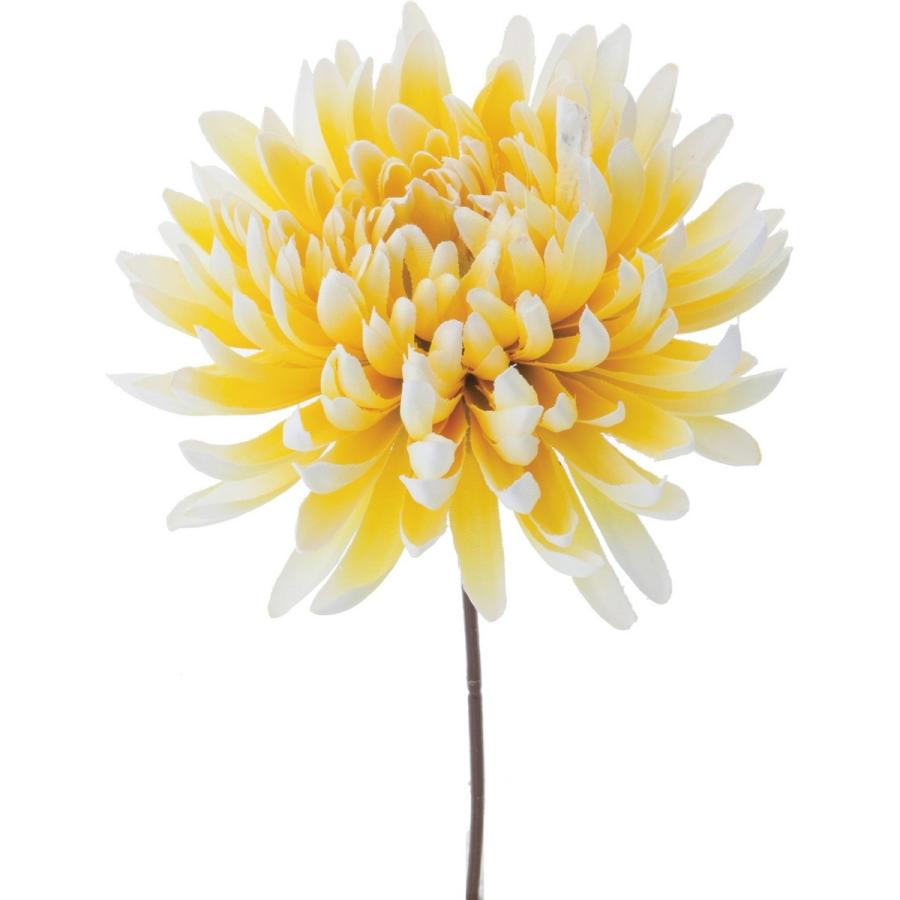 造花 YDM 重ね菊ピック イエロー ホワイト FA-7121-Y W 花材「か行
