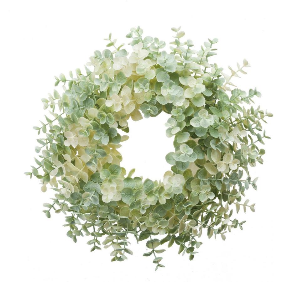 造花 Ydm 30cmユーカリリース ホワイトグリーン Gla 1418 W G リース土台 造花 030 はなどんやアソシエ 通販 Yahoo ショッピング