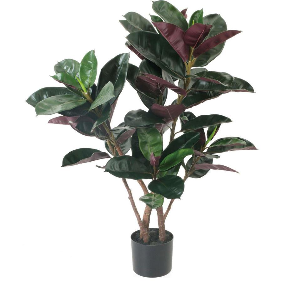 人工観葉植物 YDM フィカスバーガンディーポット バーガンディー GLP-1535-BUR 造花葉物、フェイクグリーン 造花 人工観葉植物 卓上ポット