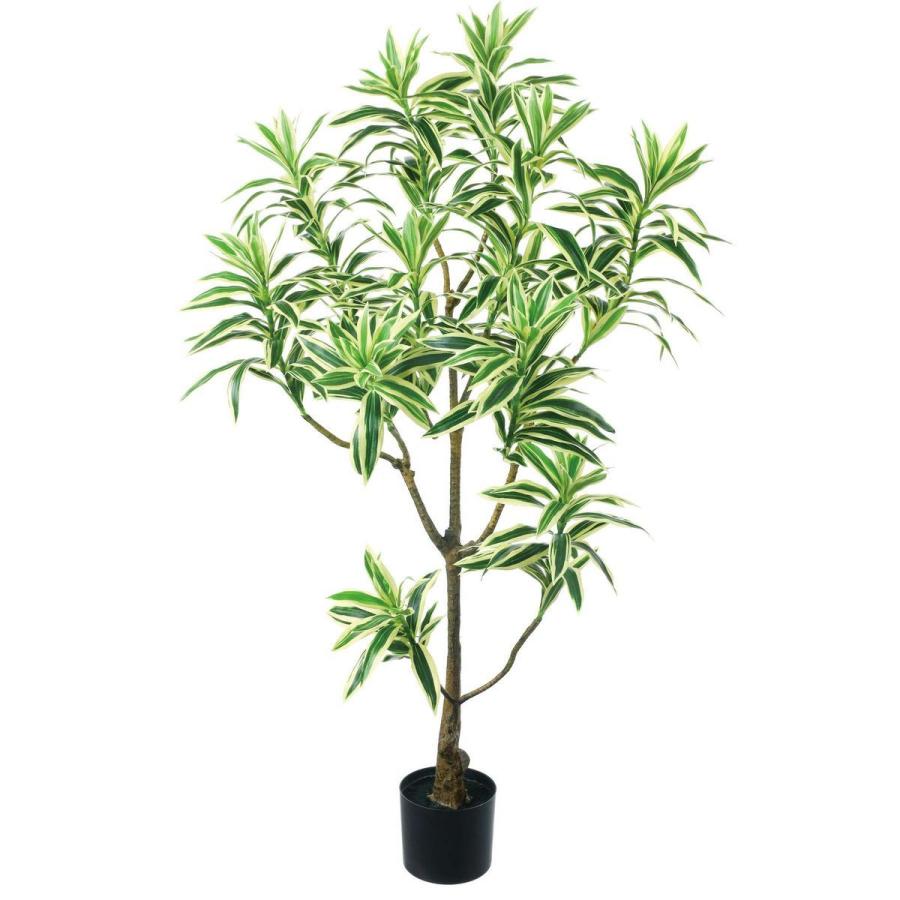 人工観葉植物 YDM ドラセナインディア ホワイトグリーン GLP-1536-W G 造花葉物、フェイクグリーン 造花 人工観葉植物 卓上ポット