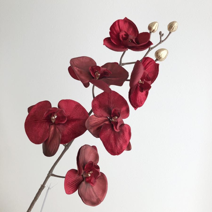 造花 YDM ベルベットオーキット レッド FS-9319R 花材「ら行」 ラン 蘭