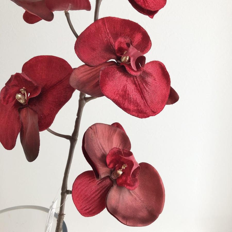 造花 YDM ベルベットオーキット レッド FS-9319R 花材「ら行」 ラン 蘭