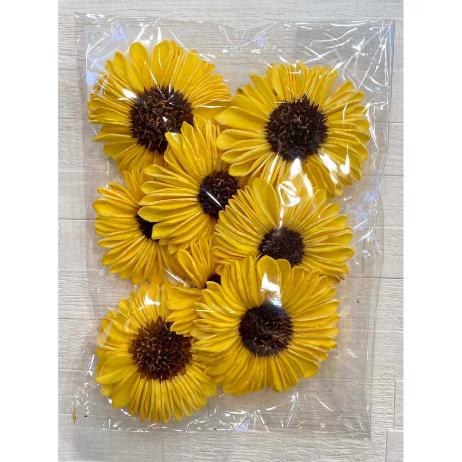ハンドメイドフラワー 大地農園 ソーラーひまわり 8輪 イエロー 32770