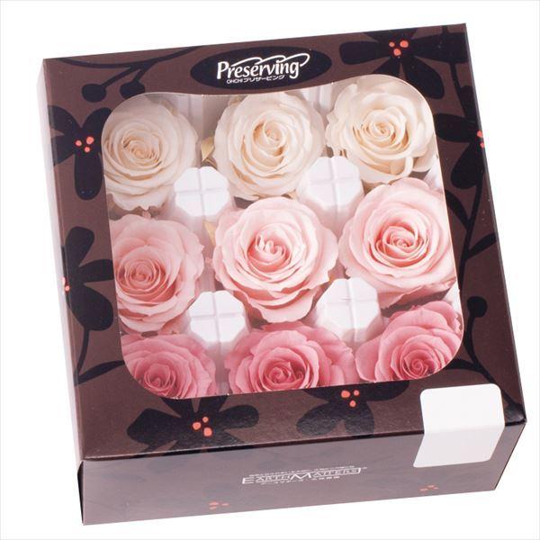 プリザーブド 大地農園 ローズ かのん Ｍ カラーアソート 9輪 ホワイト／ピンクミックス 05207-150 プリザーブドフラワー花材 バラ ローズ