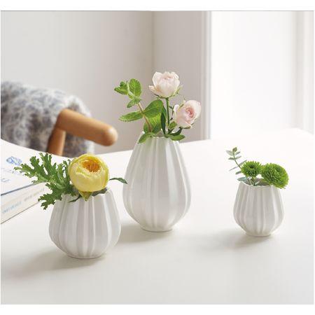 フラワーベース ホワイト 陶器 花瓶 クレイ Pleats(プリーツ) 24個 クレイ Pleats プリーツ 5.5Φ5.5H WHITE 366-260-100 花器 花瓶 陶器