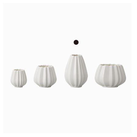 クレイ Pleats プリーツ 7.5Φ10H WHITE 366-262-100 花器 花瓶 陶器