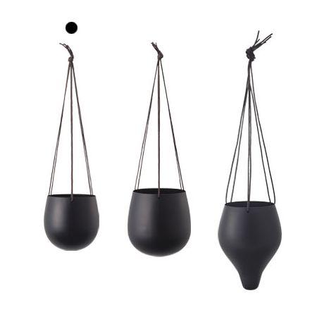 花器　ハンギング　金属　メタル　吊　ブラック　黒 クレイ trickle ［2］＿15．5φ15．5H BLACK 510-030-802 花器