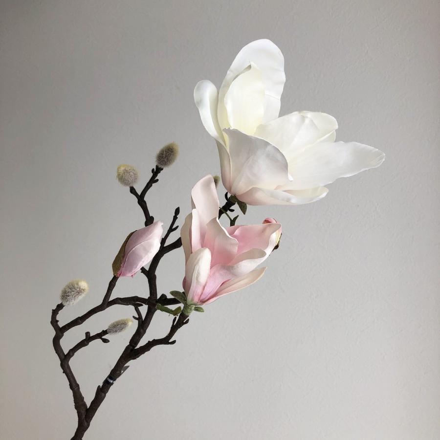 造花 アスカ マグノリア×3 つぼみ×7 クリームピンク A-32330-3C 花材