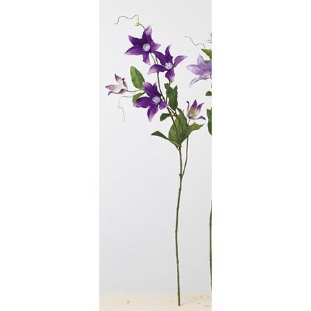 造花 アスカ クレマチス×5 つぼみ×3 ＃007 パープル A-33254-7 花材