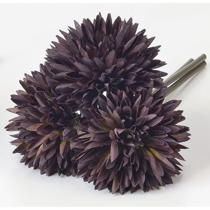 クリスマスツリー特価 造花 アスカ スパイダーマムバンチ 1束3本 エッグプラント A 035e 花材 か行 キク 菊 ピンポンマム Cisama Sc Gov Br