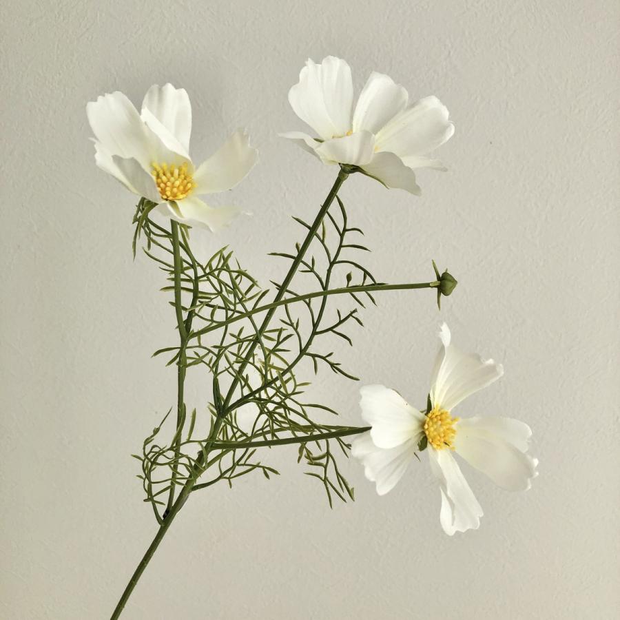 造花 造花 アスカ コスモス×3 つぼみ×2 #001 ホワイト A-33814-1 花材「か行
