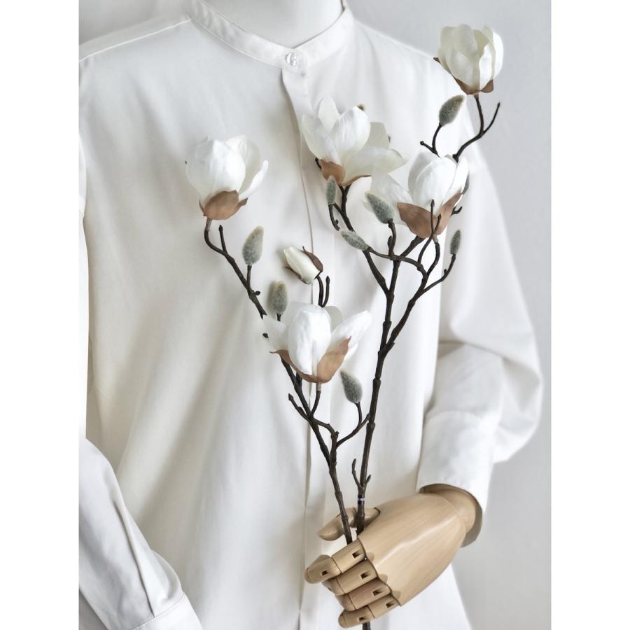 造花 アスカ マグノリア×5 つぼみ×12 ホワイト A-34132-1 花材「ま行