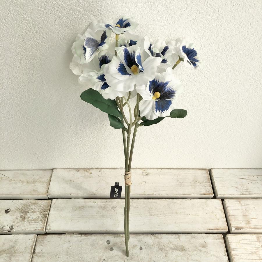 造花 アスカ パンジーバンチ×12 1束3本 ホワイト A-34099-1 花材「は行