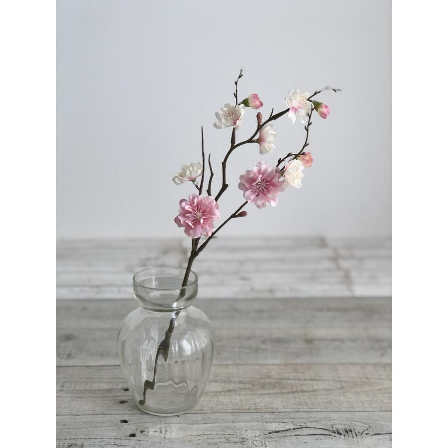 造花 アスカ 花桃×7 つぼみ×6 ツートンピンク A-34772-3T 花材「ま行