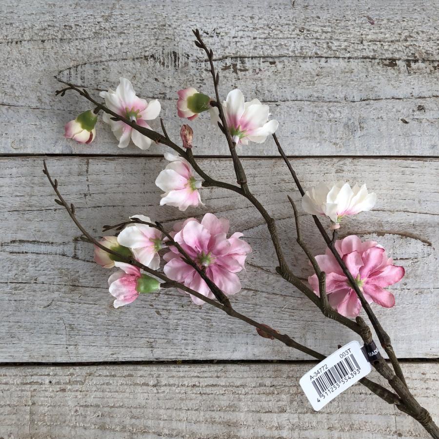 造花 アスカ 花桃×7 つぼみ×6 ツートンピンク A-34772-3T 花材「ま行