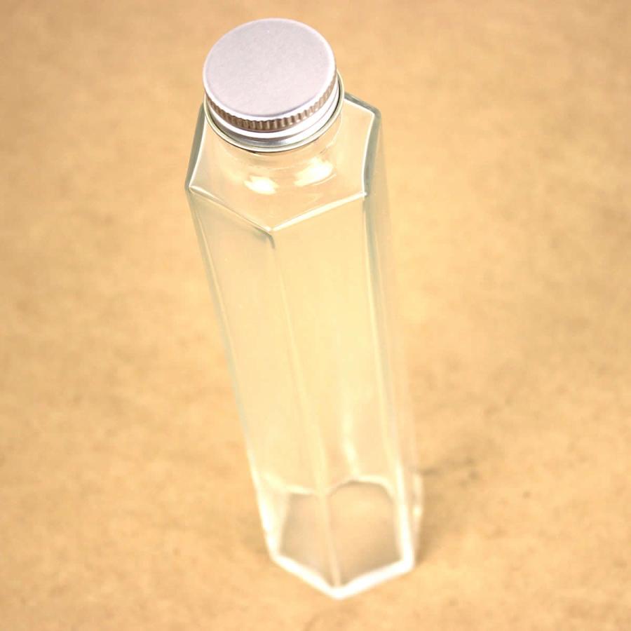 即日 安売り ハーバリウム瓶 六角 0ml アルミ銀キャップ付 ガラス瓶 ボトル 瓶 ハーバリウム