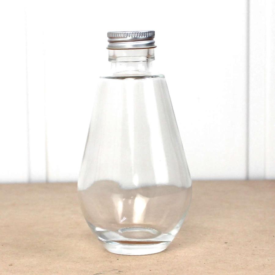 ハーバリウム瓶 ドロップ 200ml アルミ銀キャップ付 ハーバリウム 瓶 ボトル ガラス瓶