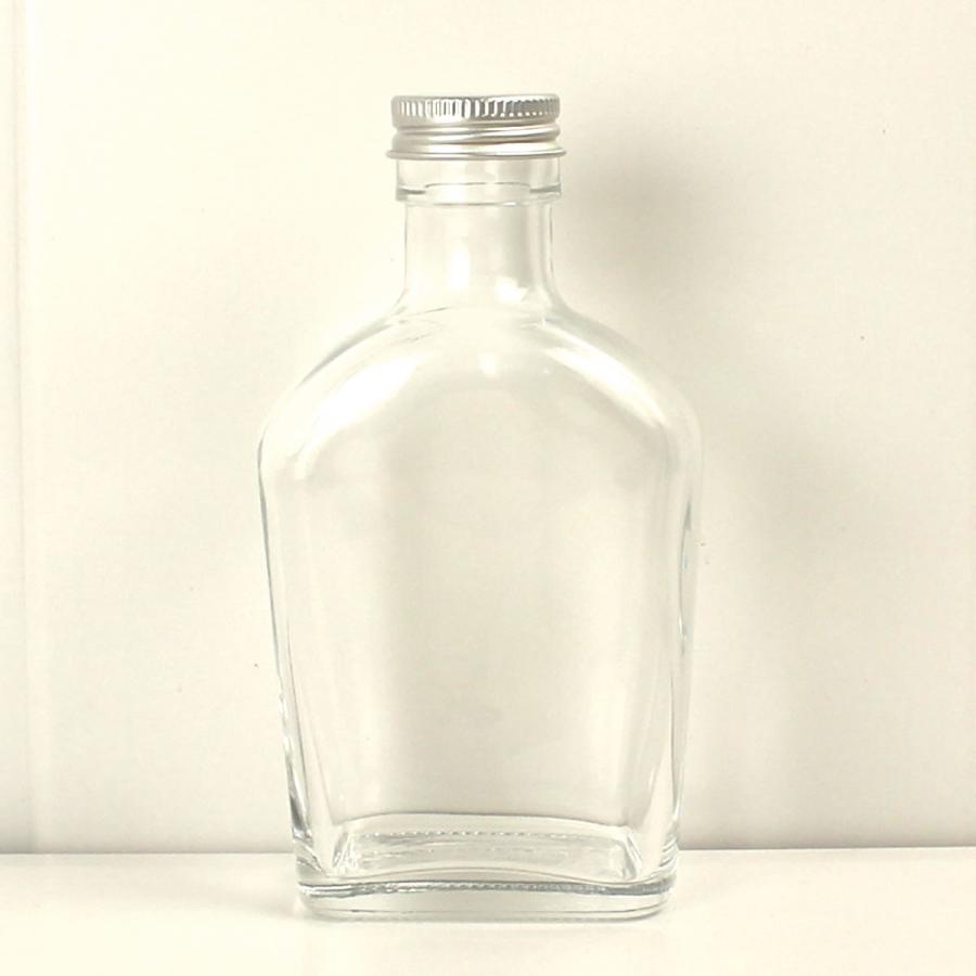 日限定10  ハーバリウム瓶  ウィスキー2 スキットル 200ml アルミキャップ付「キャップ色 シルバー」 ハーバリウム 瓶 ボトル ガラス瓶｜hanadonya