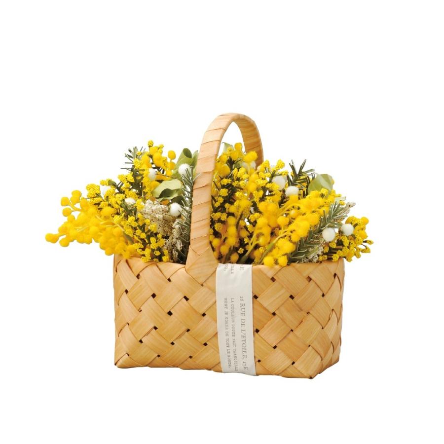 造花 Greenhouse ウッドバスケットアレンジ ミモザ 4694 造花ギフト フラワーアレンジ 055 はなどんやアソシエ 通販 Yahoo ショッピング