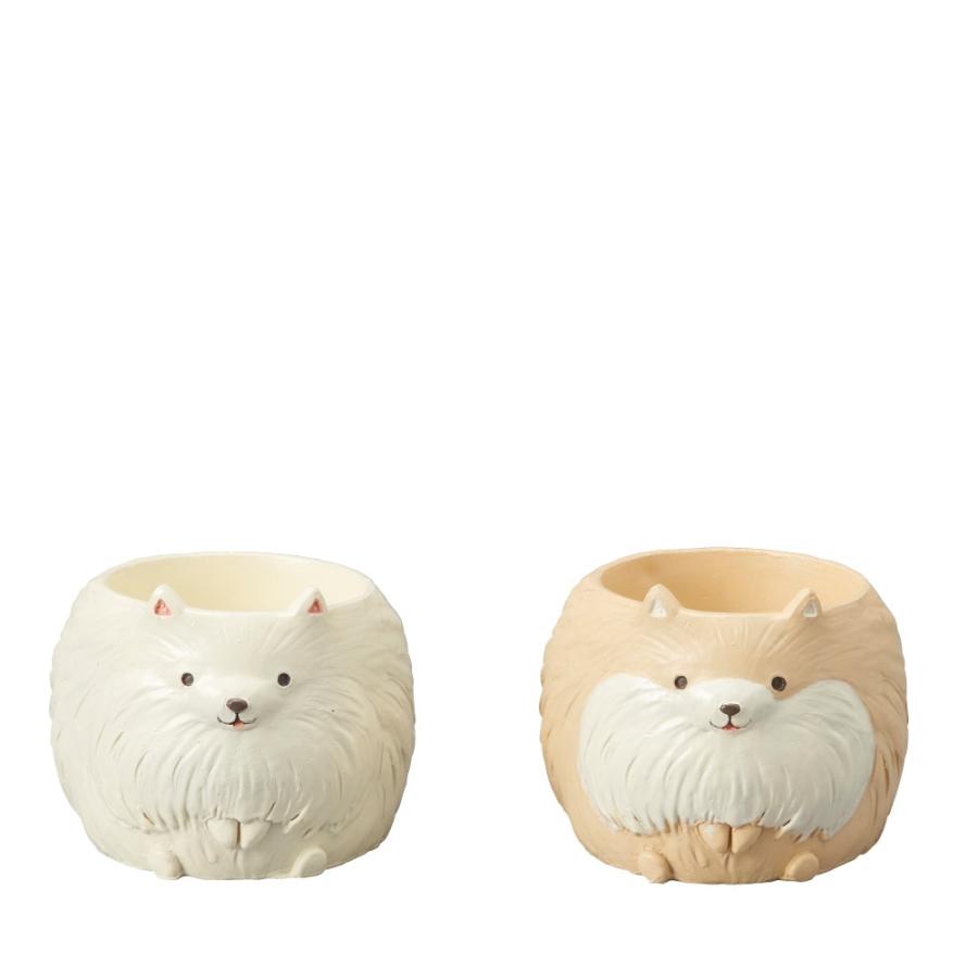 植木鉢 おしゃれ GREENHOUSE リトルレジンポット ポメラニアン 2種