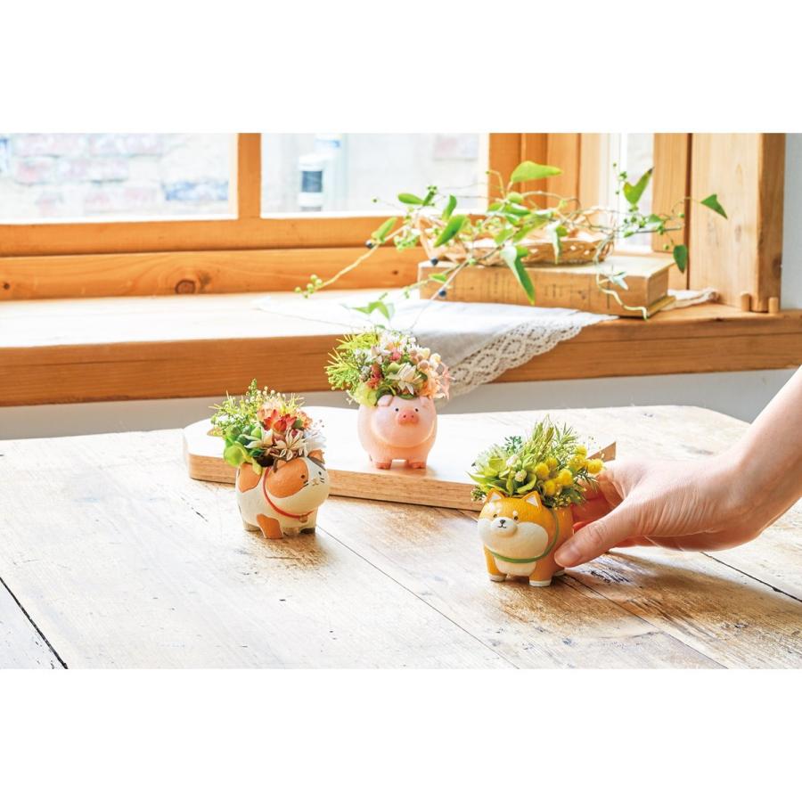 GREENHOUSE リトルレジンポット 四つ足アニマル しばいぬ 5143 花器