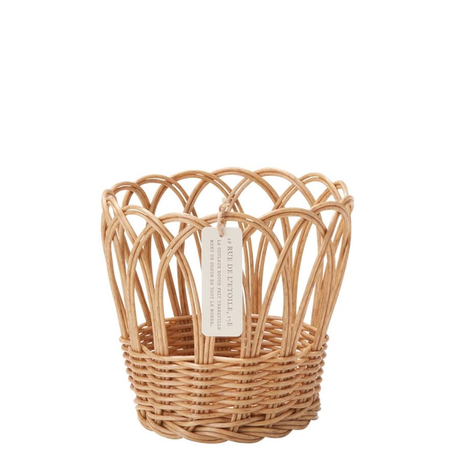 手付き籠 特価 GREENHOUSE ウォータープルーフバスケット ラウンドM ナチュラル