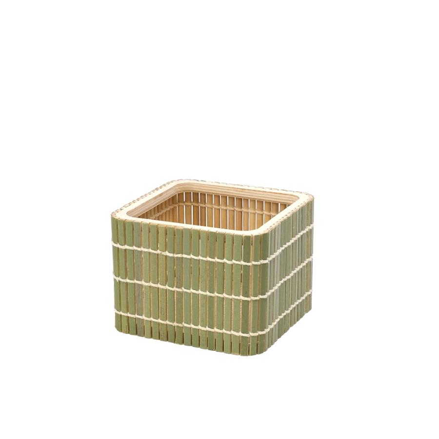 GREENHOUSE NY竹林ポット スクエアM グリーン NY436-B-GR 6個 花器