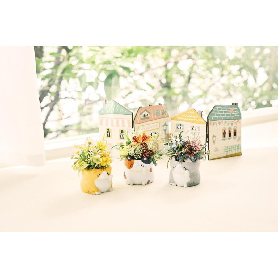 GREENHOUSE リトルレジンポット まねきいえねこ ミケ 5473 植木鉢