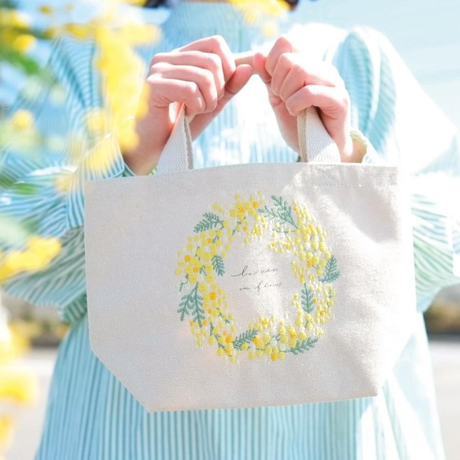 ito& 刺繍ミニトートバッグ ちりばめデイジー IT003-14 2個 店舗