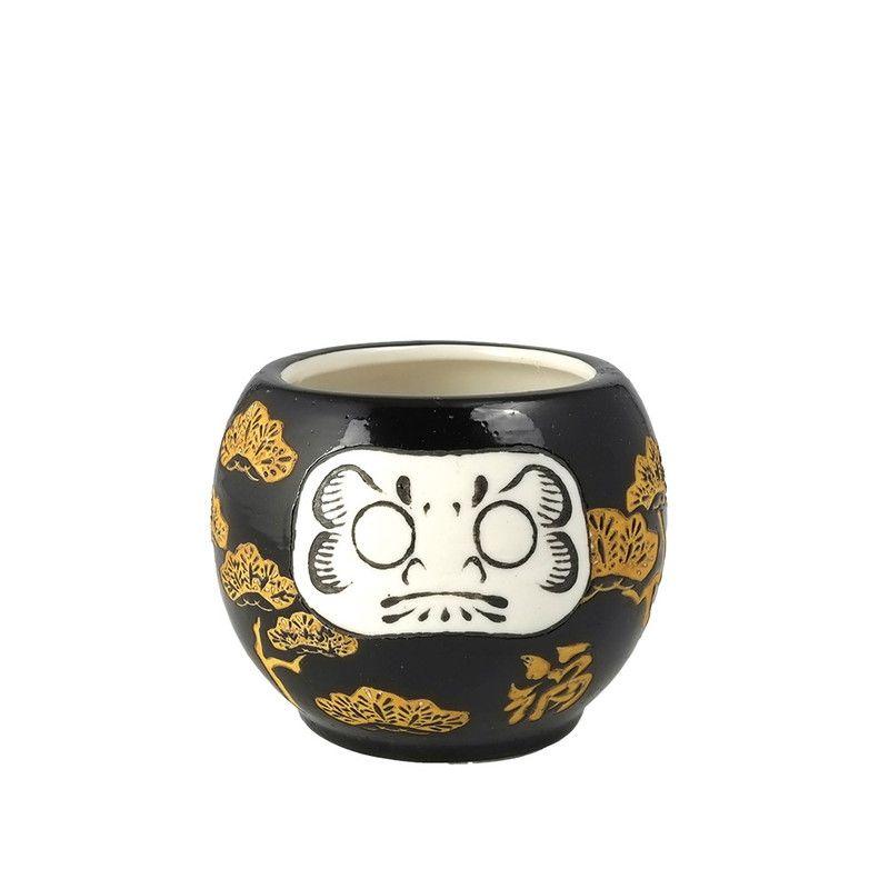 GREENHOUSE NYだるま陶器 黒松 NY570 2個 花器 花瓶 陶器花器 : はなど