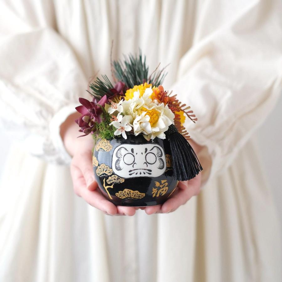 GREENHOUSE NYだるま陶器 黒松 NY570 2個 花器 花瓶 陶器花器 : はなど