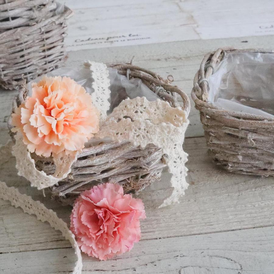 ドレスデン フラワーバスケット　プレート　花籠 ドライフラワーのナチュラルバスケットアレンジ basket arrangement
