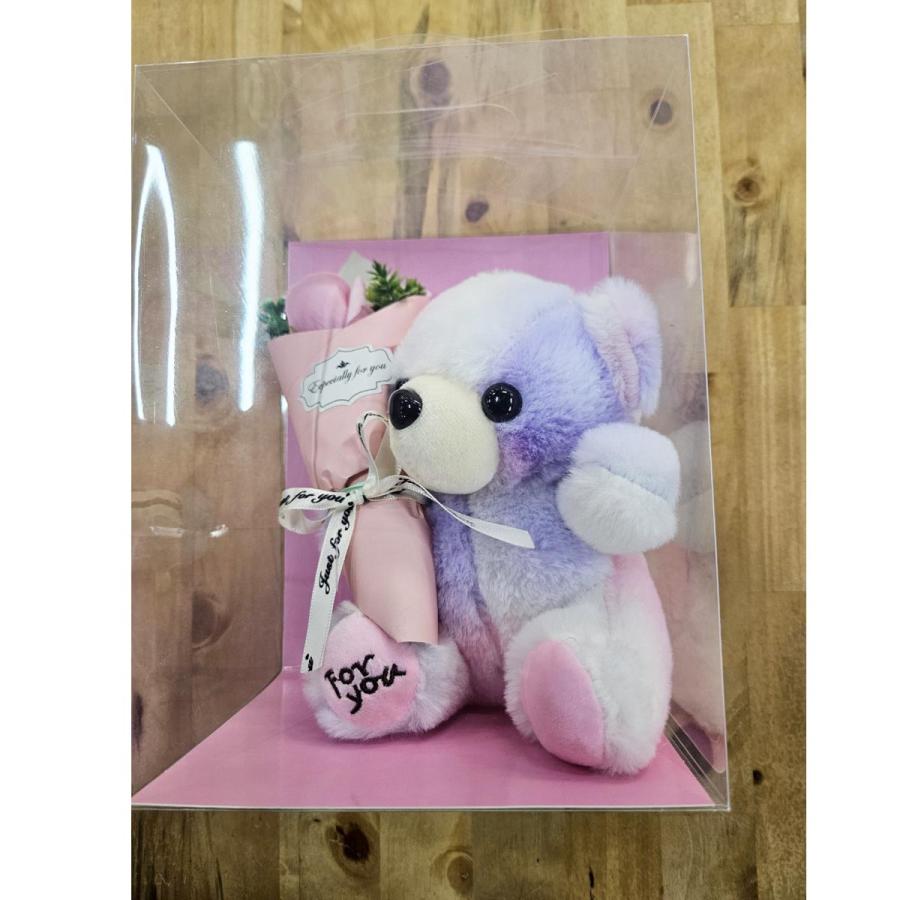 ソープフラワー 松野ホビー シャボン1輪抱っこレインボーベア ピンク