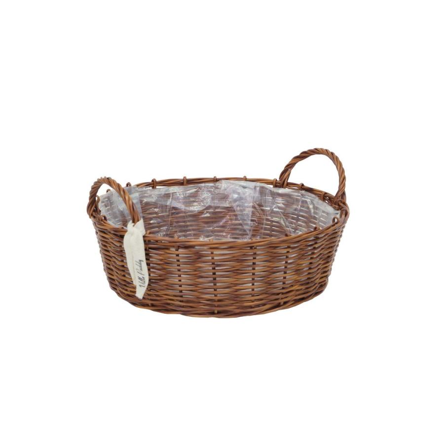 日限定07 村田屋産業 PPラタンバスケットフラットL Brown 3010