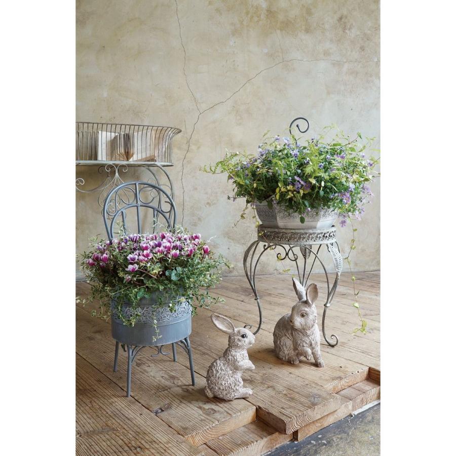 CARNAC ボタニカルレースチェアトールGY グレー KB67GY 植木鉢