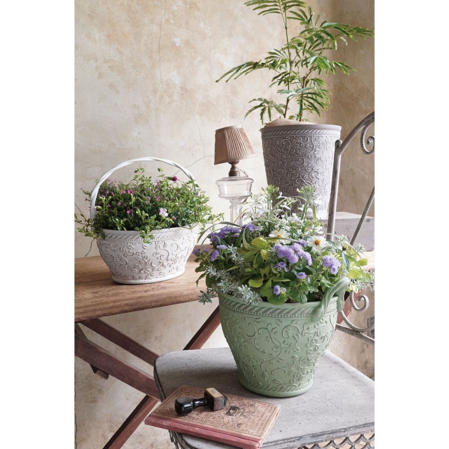 CARNAC ミニローズロングL-IG アイボリー×ゴールド FC054IG 植木鉢