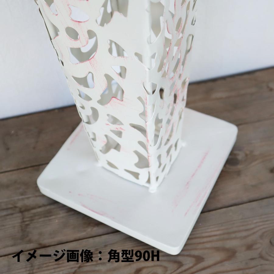 LEAD STYLE 柄抜アイアンスタンド 角形45 ホワイト LAF-045WH フラワー