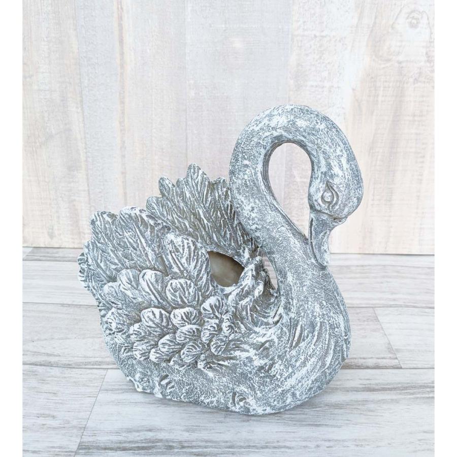 植木鉢 おしゃれ 大同クラフト レジンポット スワンB S グレー LMP25