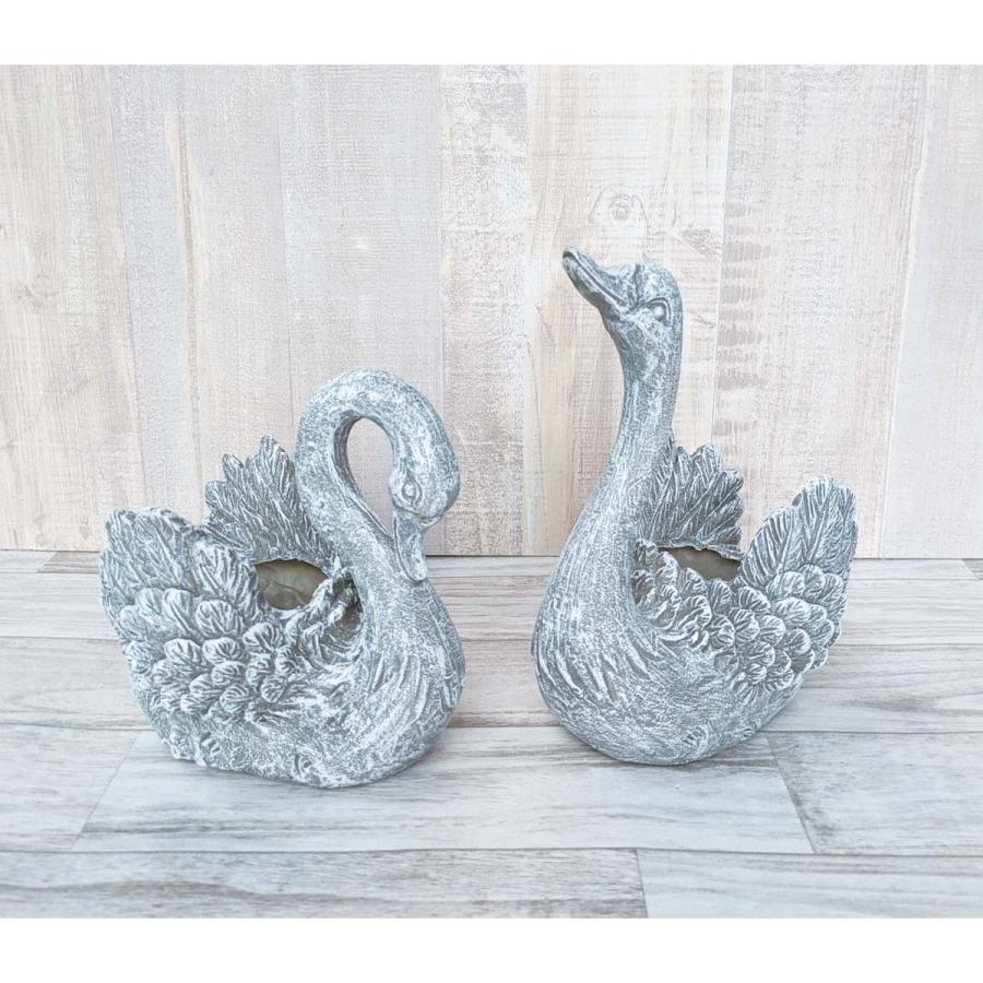 大同クラフト レジンポット スワンB S グレー LMP25-SB20 2個 植木鉢