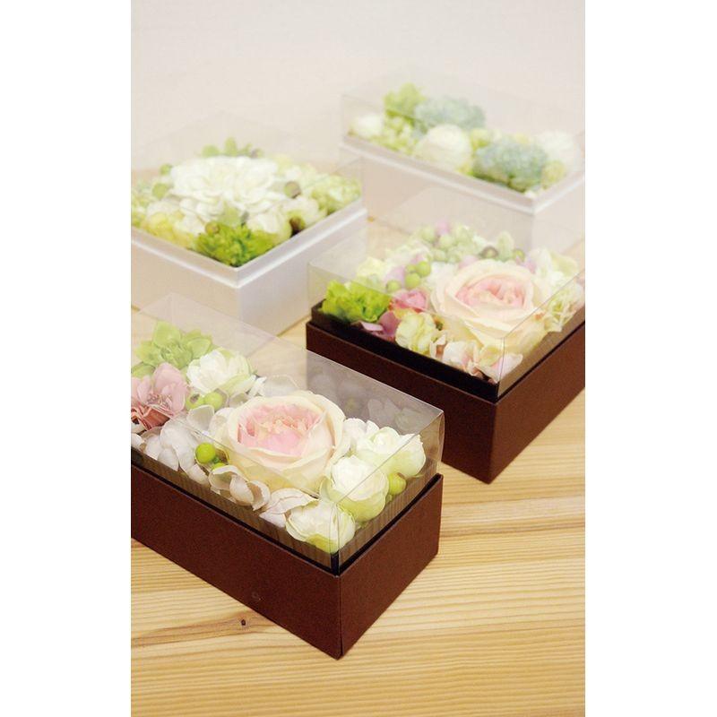 箱話 ハコバナ デザインボックスクリア80ダブル マロンxブラック 花器 花瓶 ボックス|hanadonya|02