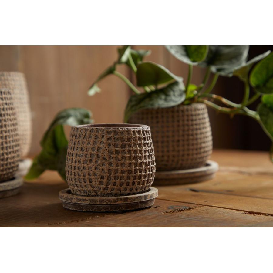 PTMD 陶器鉢 日限定21 PTMD Cord brown cement pot and saucer 植木鉢 おしゃれ