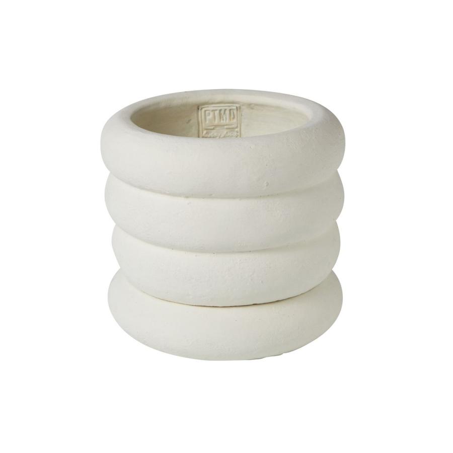 日限定21 PTMD Vinnie white cement pot big ridges L 白 植木鉢