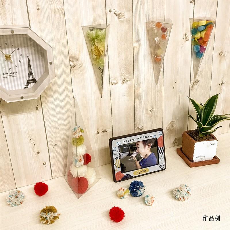 日限定07 cazaro クリア三角錐3枚入大 クリア P100C0200 花器 花瓶