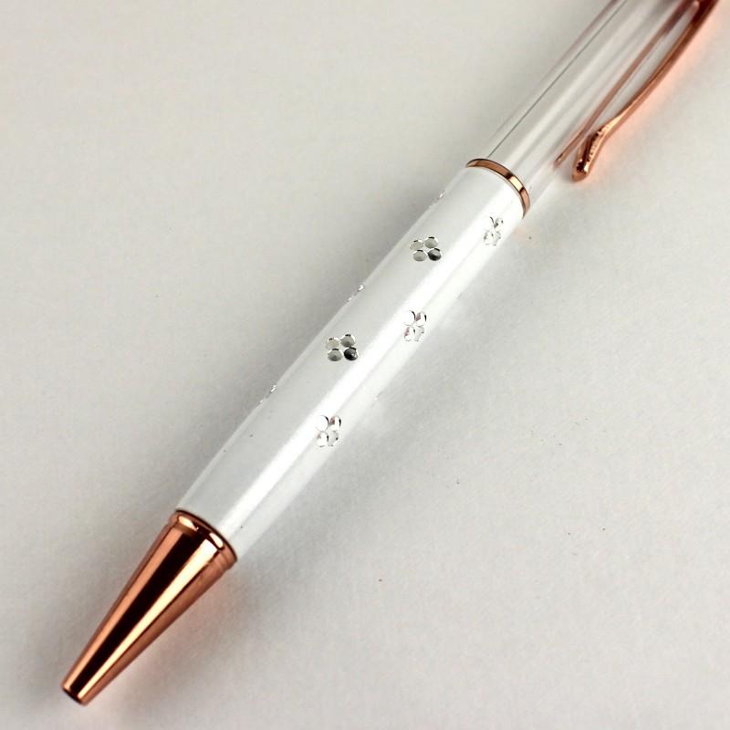 日限定07 ハーバリウム フラワーボールペン スノー ボールペン : は