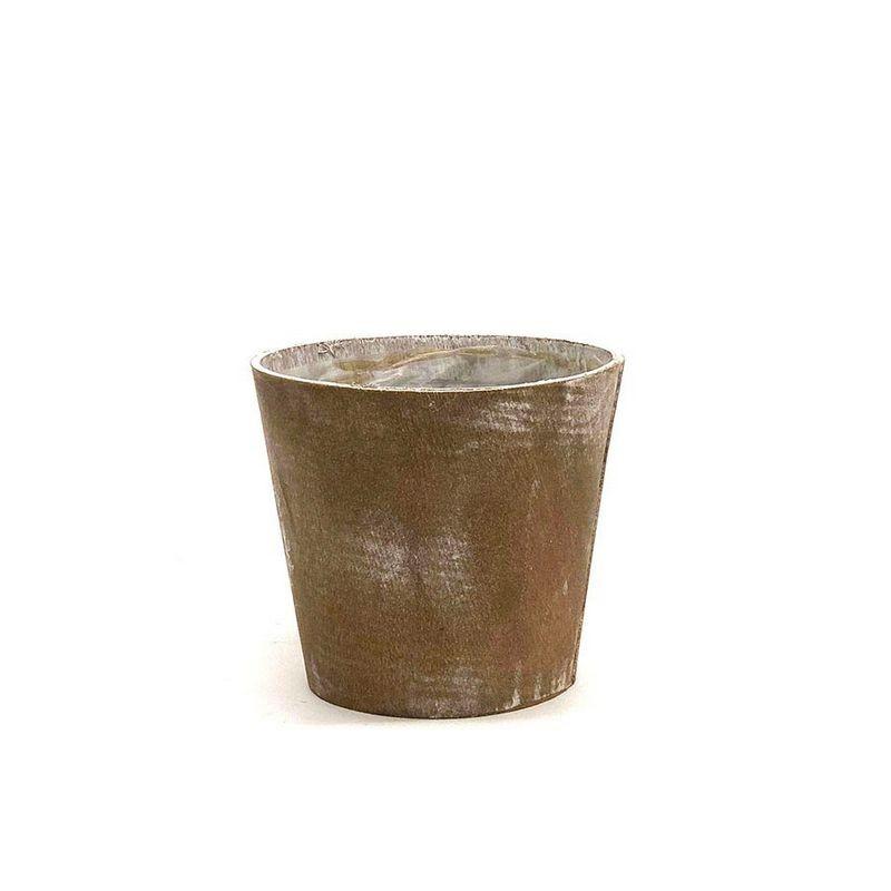 日限定07 ウメザワ アンティ−ク風ウッド Ｄ3．5丸 茶 BC-11715 花器 花瓶 木製花器 絶妙なデザイン